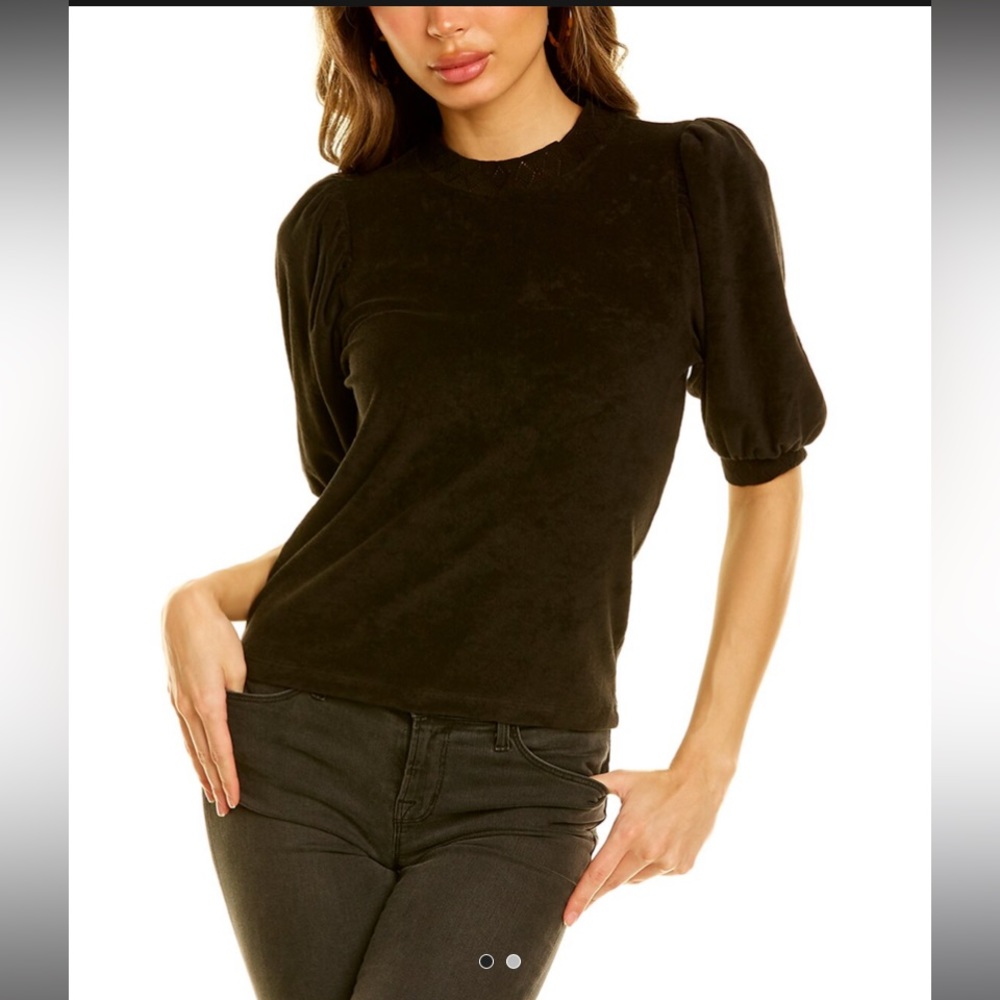 Goldie puff sleeve pointelle top